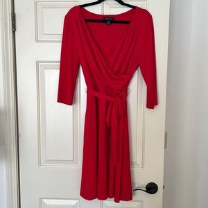 White House black market red wrap dress